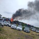 Se incendia yonke en la Óscar Chávez