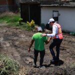 Supervisa Alfonso Martínez limpieza y refuerzo al dren de la Gertrudis Sánchez