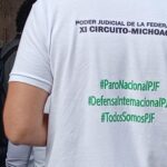 Trabajadores del Poder Judicial protestan en el Tribunal de Justicia paro Poder Judicial de la Federación
