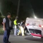Accidente de taxi deja dos lesionados