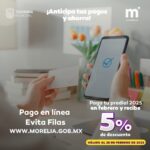 Todo febrero, aprovecha el 5% de descuento en tu predial Morelia