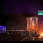 Delincuentes incendian tráiler cargado de pollos, más de la mitad murieron “rostizados”