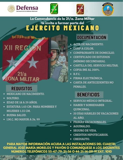 Continúa abierta la convocatoria para ingresar al Ejército Mexicano