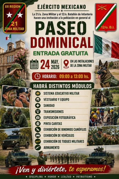Ejército mexicano invita a la población en general a un Paseo Dominical en Morelia