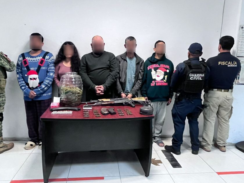 Operativo interinstitucional en Tancítaro deja 5 detenidos y 2 armas aseguradas:SSP
