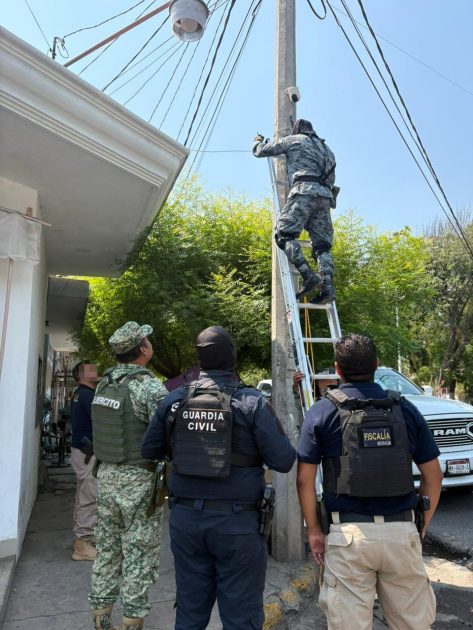 Desarticula FGE red de vigilancia ilegal en Apatzingán; aseguran 7 cámaras “parásitas”
