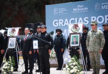 SSP rinde homenaje póstumo a 5 elementos de la Guardia Civil caídos en cumplimiento de su deber