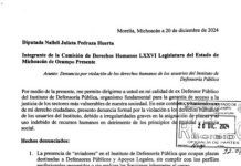 Denuncian corrupción en el Instituto de la Defensoría de Oficio ante el Congreso del Estado